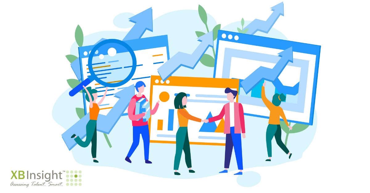 Illustration of office team working together